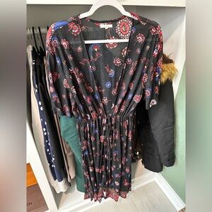 Maurices Black Cover-up with Red and Blue Floral